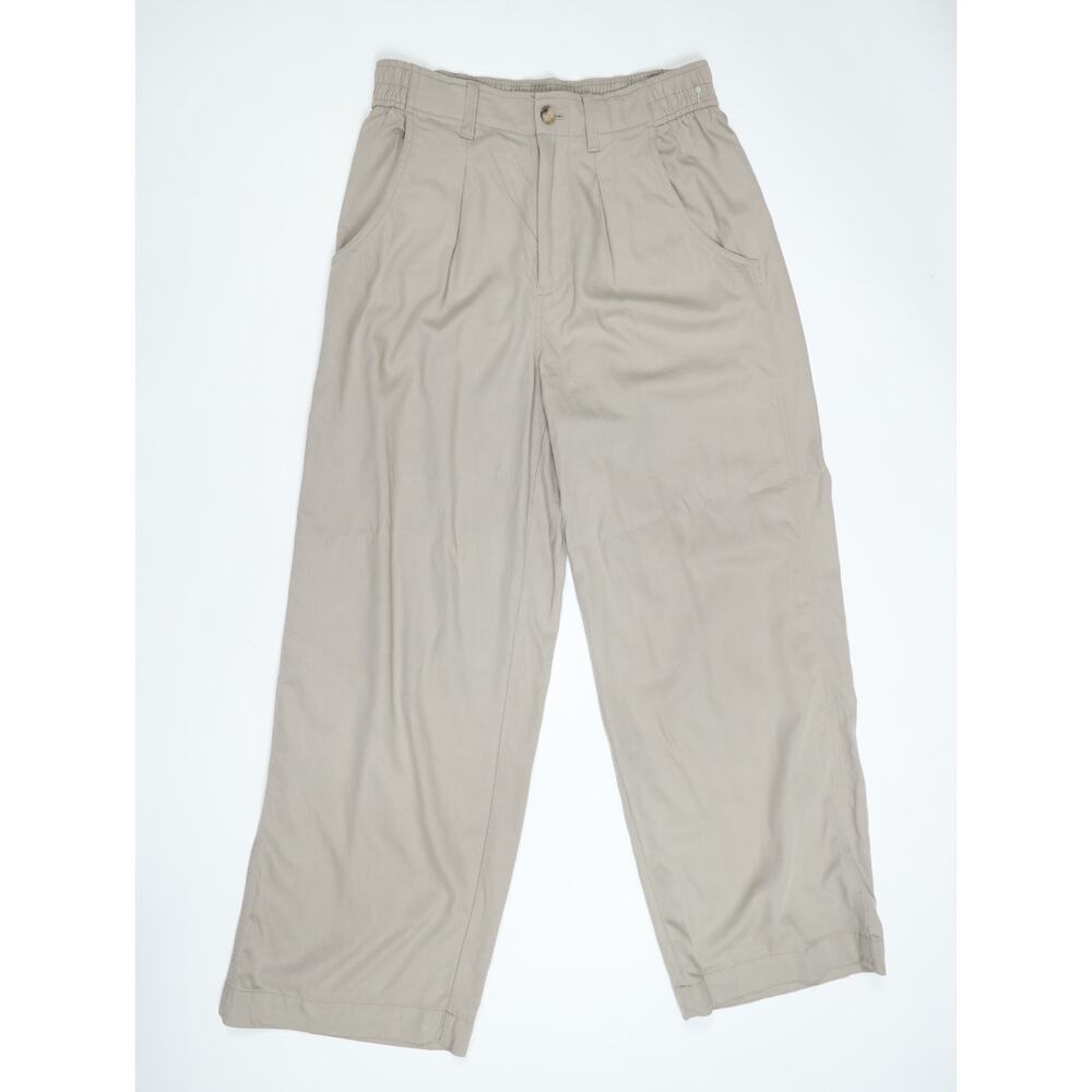 Madewell Wide Leg Pleated Trouser Pants 10 Khaki TENCEL Capsule Minimalist Luxe - Picture 4 of 15